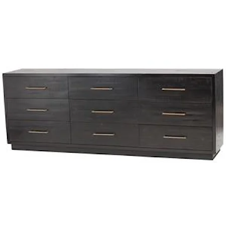 9 Drawer Dresser in Burnished Black